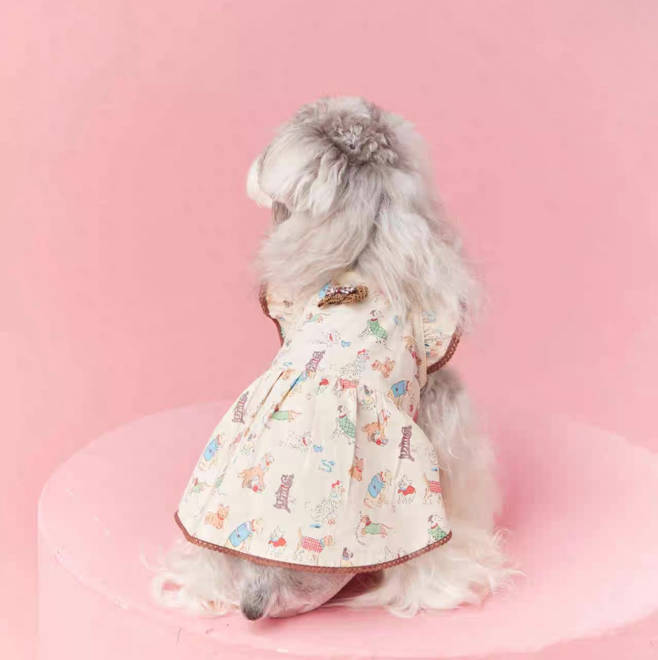 〜11kgまで|犬服|わんちゃん柄シャツ·フリルワンピース