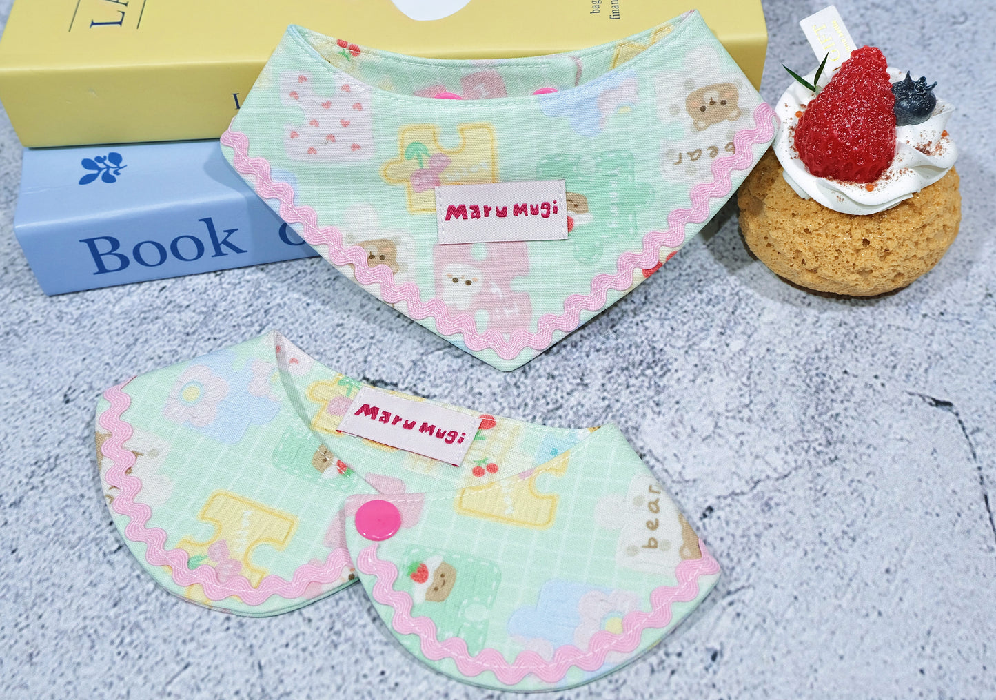【夏🌷セール♪12%OFF】⭐︎パズル柄⭐︎犬猫用バンダナ 犬猫スタイ ペットスタイ よだれかけ ビブ