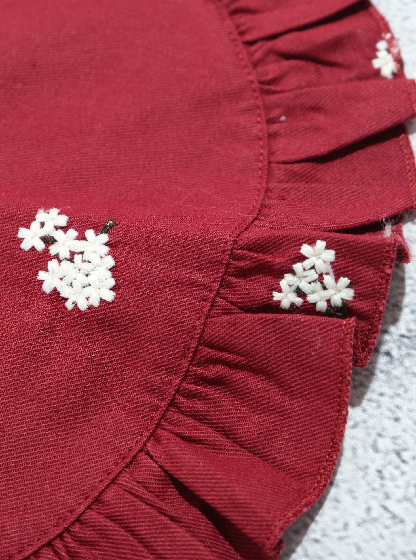 首周り〜23cmまで|犬服|赤ずきん花柄刺繡マント