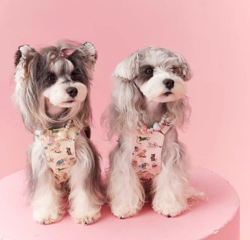 〜11kgまで|犬服|ワンちゃん柄サロペットスカート