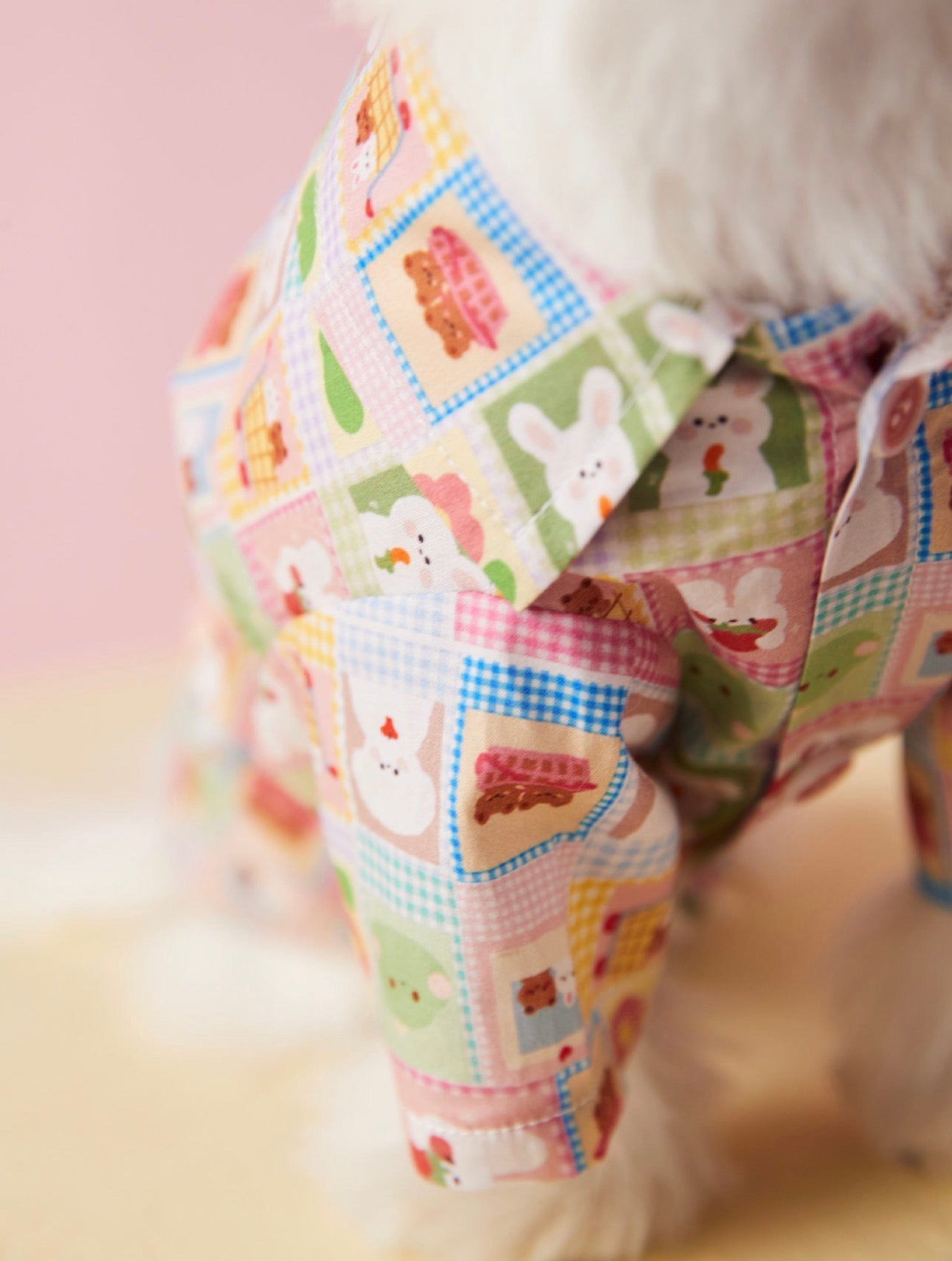 〜11kgまで|犬服|兎柄チェックシャツ