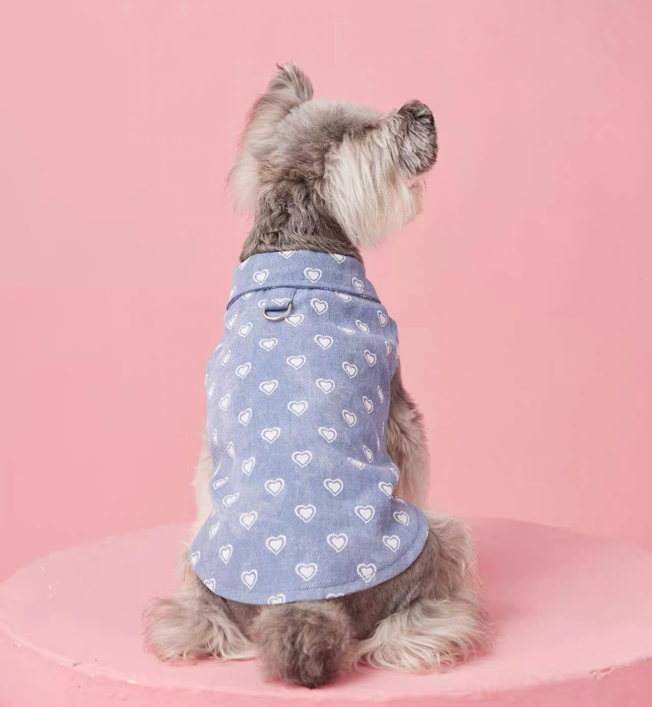 〜11kgまで|犬服|ハート柄デニムベスト