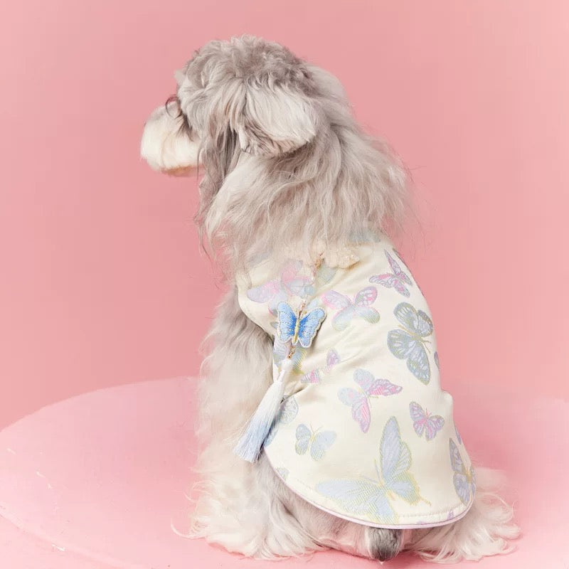 〜11kgまで|犬服|袖なし刺繡蝶々柄🦋ワンピース