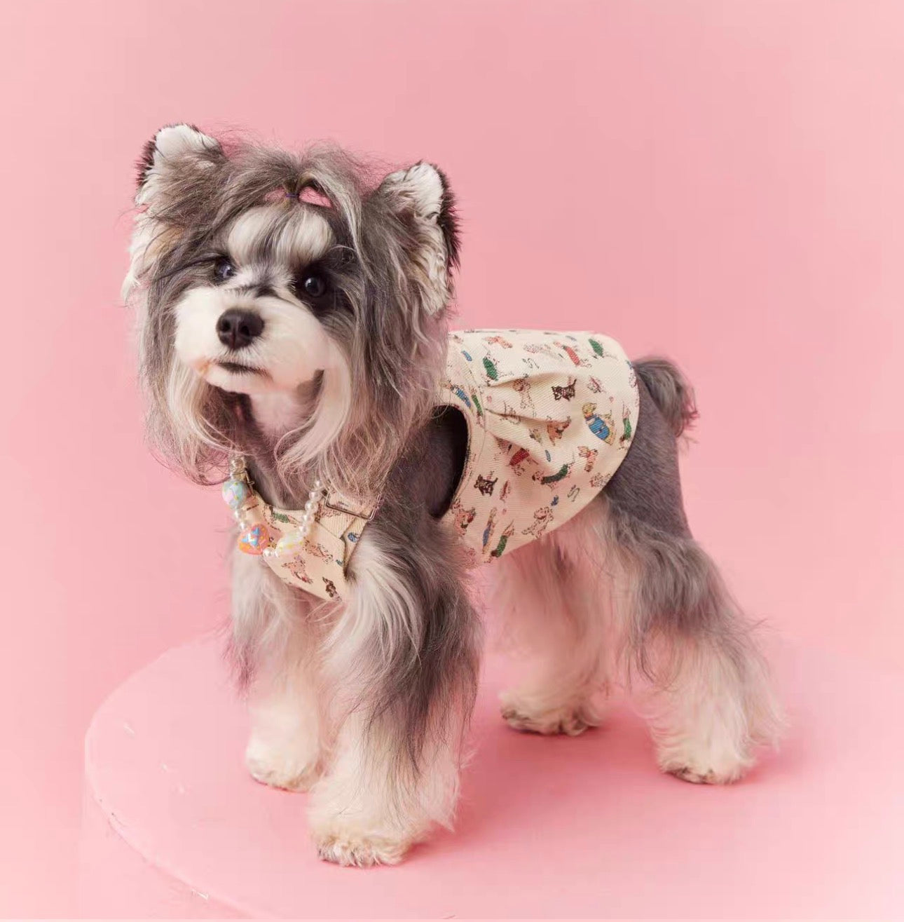 〜11kgまで|犬服|ワンちゃん柄サロペットスカート