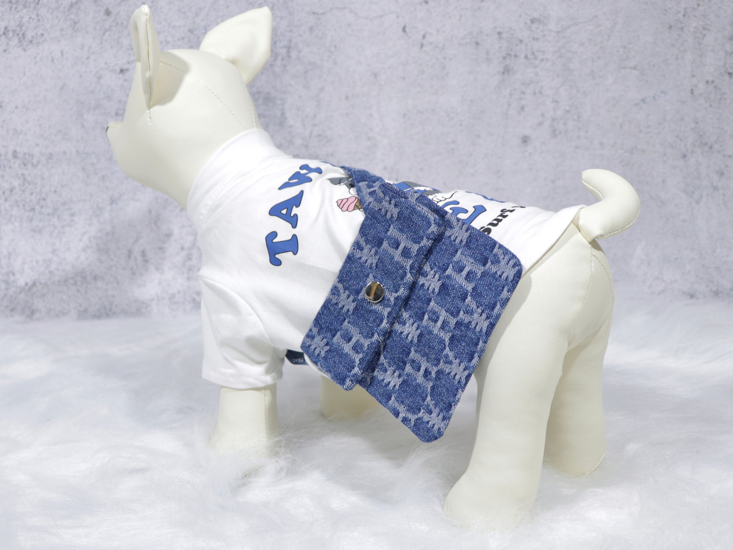 〜11kgまで|犬服|かわいい犬柄Tシャツデニムバッグ付き