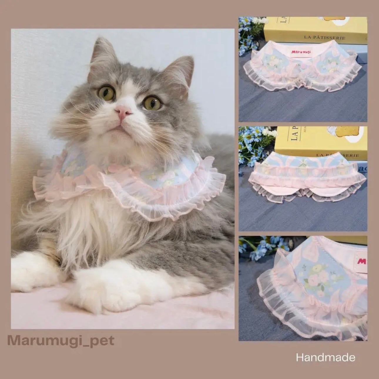 【夏🌷セール♪12%OFF】⭐︎BLUEつけ襟⭐︎犬猫用つけ襟 犬スタイ 犬猫用スタイ ペットスタイ よだれかけ ビブ