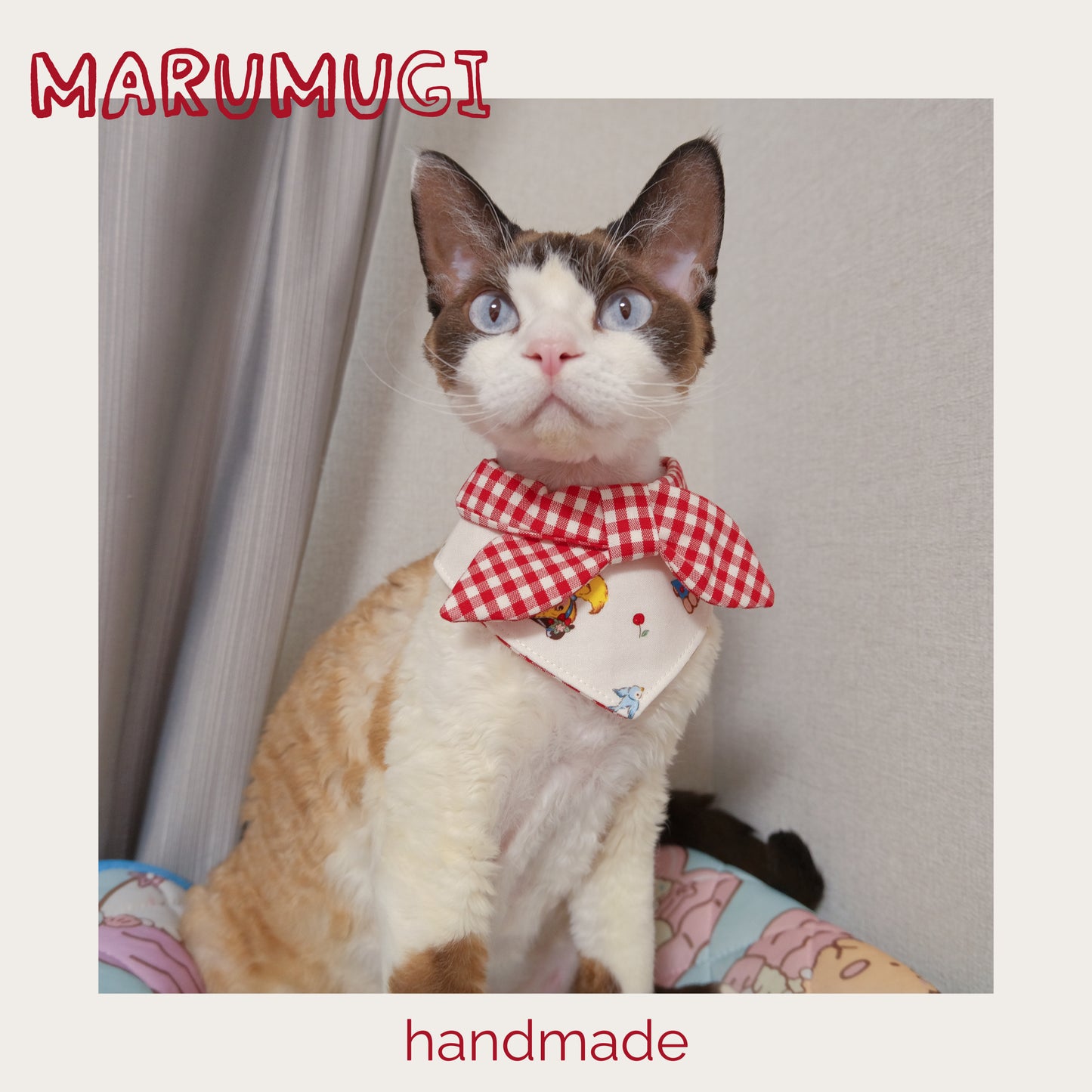 【夏セール☘️♪12%OFF】 赤い格子縞バンダナ・ネクレススタイ 4サイズ 猫スタイ ペットスタイ 犬用スタイ 猫用スタイ よだれかけ ビブ