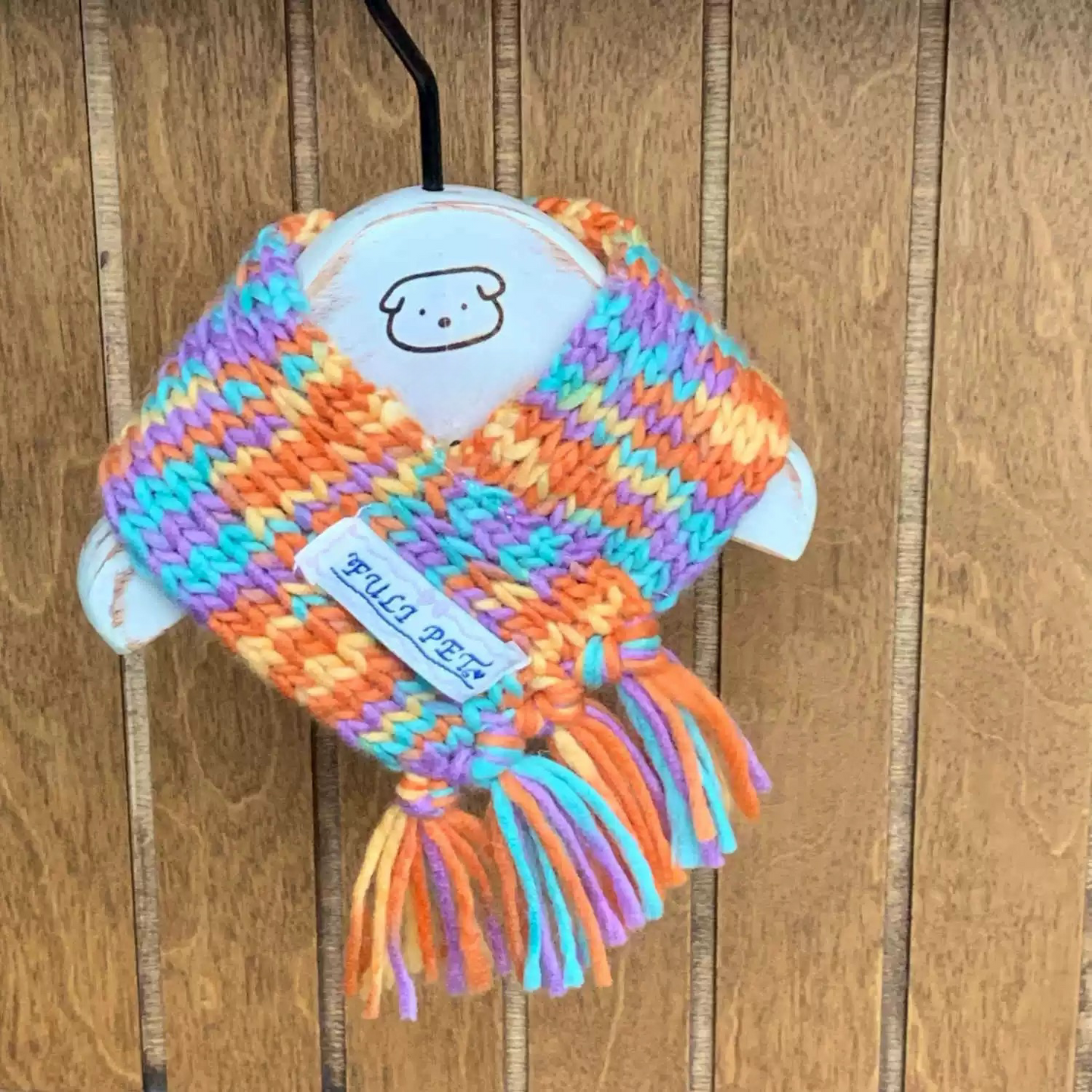 【予約終了】橙|緑 ニットマフラー🧣