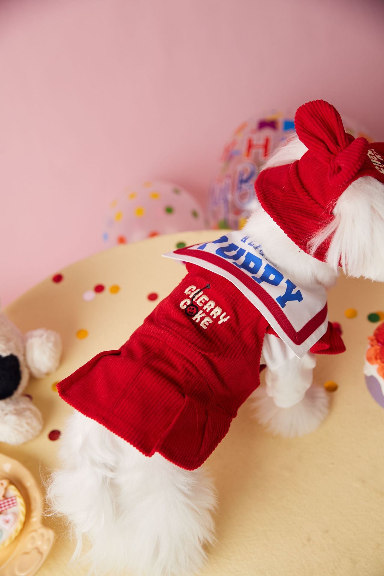 〜11kgまで|犬服|「セーラースタイル」サロペットスカート(帽子付き)❤