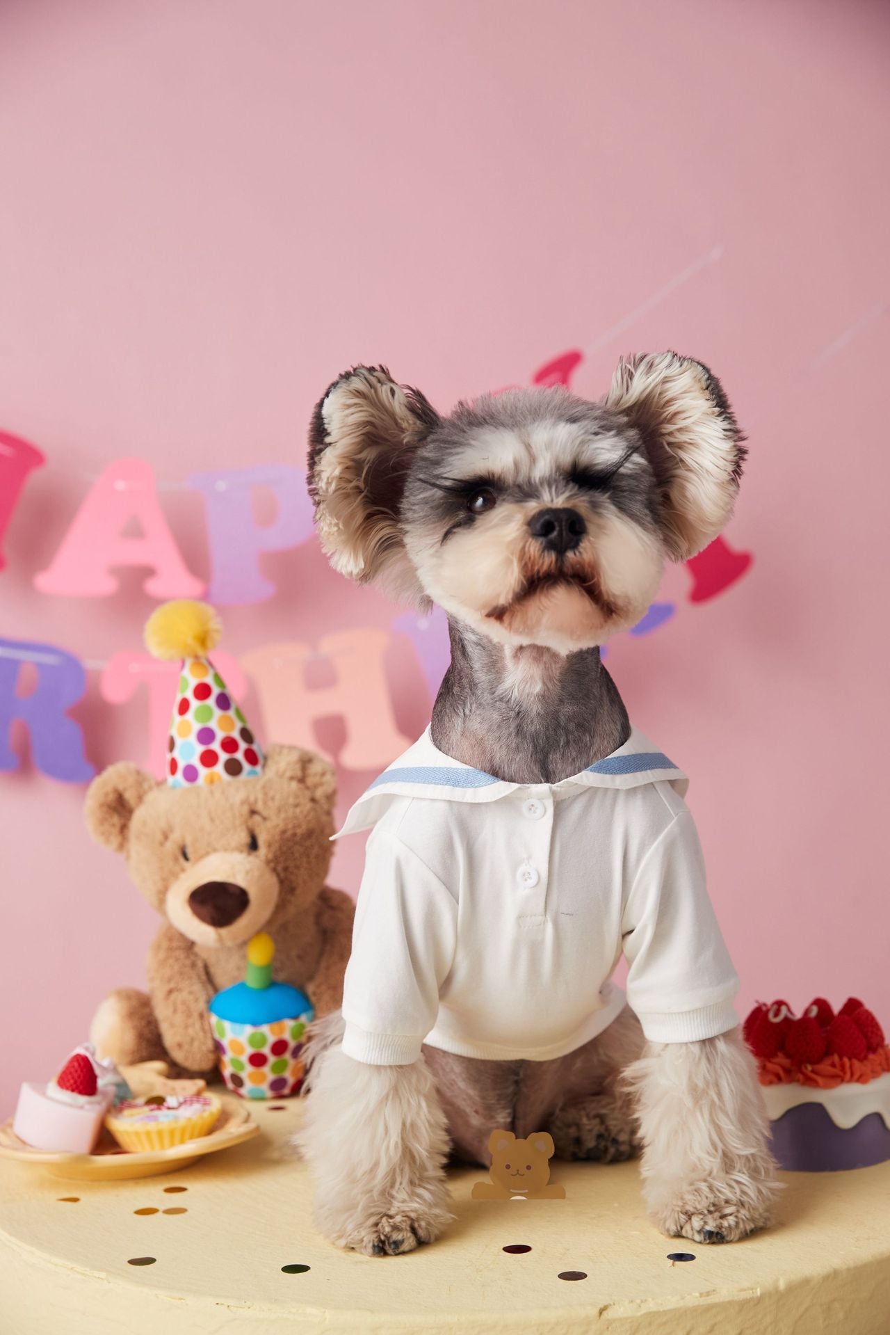 〜11kgまで|犬服|「セーラースタイル」サロペットスカート(帽子付き)❤