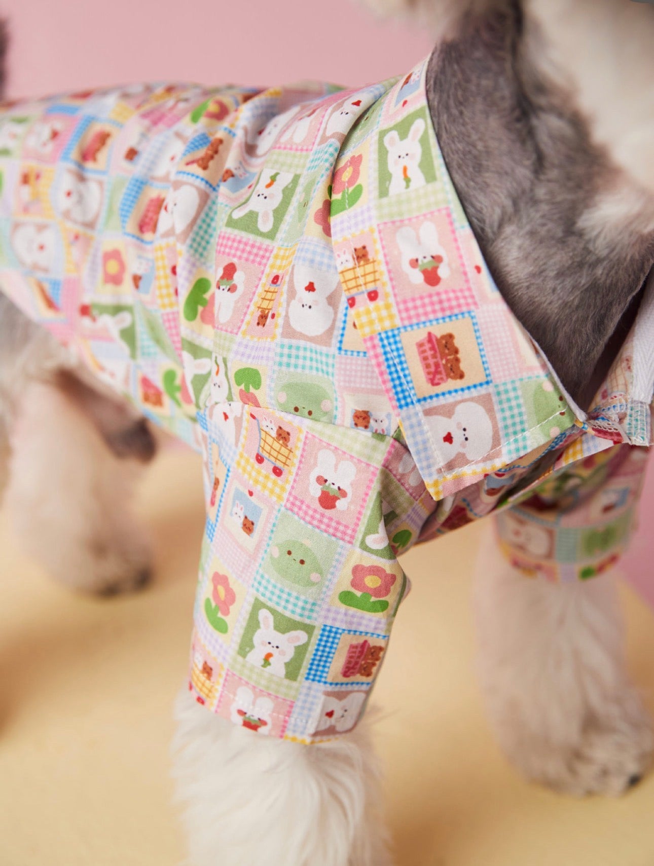〜11kgまで|犬服|兎柄チェックシャツ