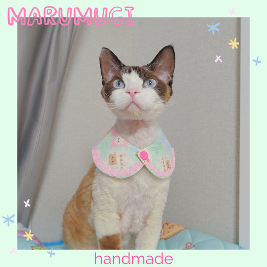 【夏🧩セール♪12％OFF】⭐︎パズル柄⭐︎ 犬猫用つけ襟　犬猫スタイ　ペットスタイ　　よだれかけ　ビブ