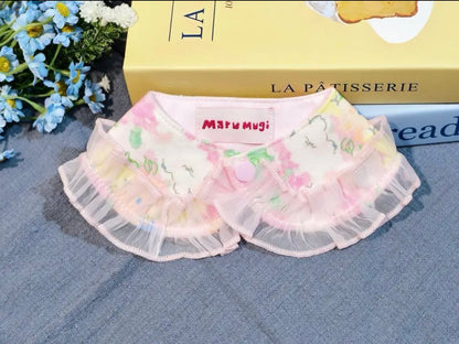 【夏💕セール♪12％OFF】⭐︎Pinkつけ襟⭐︎犬猫用つけ襟　犬猫スタイ　ペットスタイ 犬用スタイ　猫用スタイ　よだれかけ　ビブ