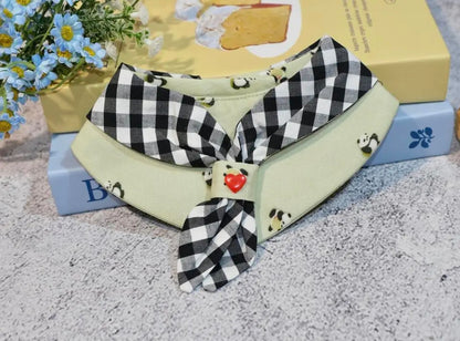 【夏🍉セール♪12％OFF】 🐼犬スタイ ネクレススタイ　４サイズ　猫スタイ　パンダ柄　ペットスタイ　犬用スタイ　猫用スタイ  よだれかけ　ビブ
