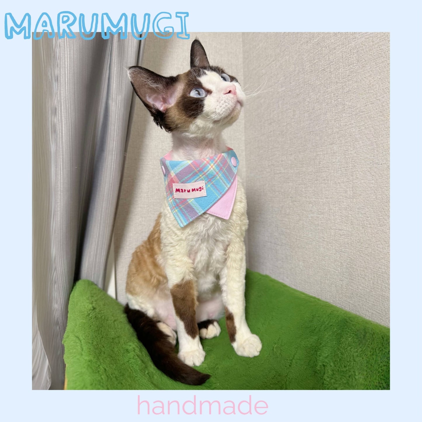 【夏🎀セール12%off】⭐︎Pink⭐︎ チェック柄スタイ 犬猫用つけ襟　犬スタイ 犬猫用スタイ よだれかけ　ビブ