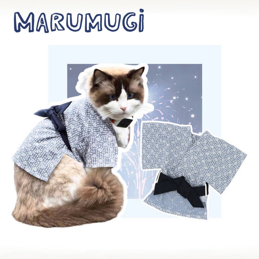 〜8kgまで 濃い青地矢柄浴衣 ペット甚平 犬猫浴衣 犬服 猫服 納涼 夏祭り 花火大会  ペット浴衣