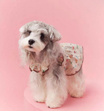 〜11kgまで｜犬服｜わんちゃん柄シャツ·フリルワンピース