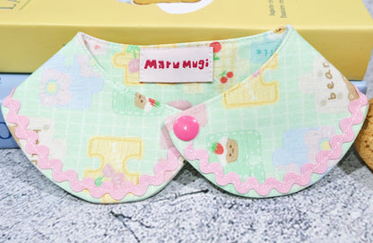 【夏🧩セール♪12％OFF】⭐︎パズル柄⭐︎ 犬猫用つけ襟　犬猫スタイ　ペットスタイ　　よだれかけ　ビブ