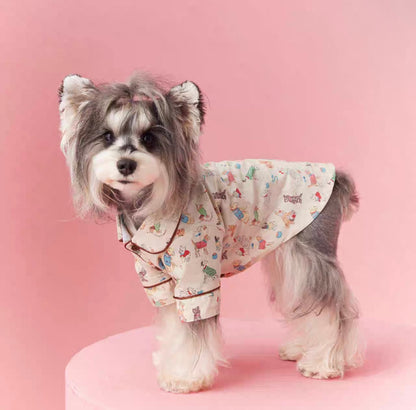 〜11kgまで｜犬服｜わんちゃん柄シャツ·フリルワンピース