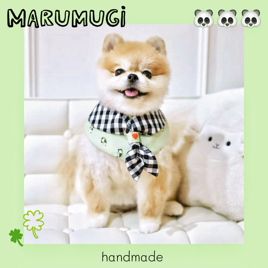 【夏🍉セール♪12％OFF】 🐼犬スタイ ネクレススタイ　４サイズ　猫スタイ　パンダ柄　ペットスタイ　犬用スタイ　猫用スタイ  よだれかけ　ビブ