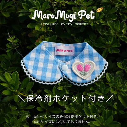 ⭐︎ BLUE⭐︎クール付け襟　保冷剤ポケット付き　夏対策　熱中症予防 犬用つけ襟　猫用つけ襟　犬スタイ　猫スタイ　ペットスタイ　犬用スタイ　猫用スタイ　よだれかけ　ビブ