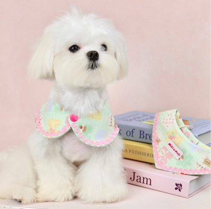 【夏🧩セール♪12％OFF】⭐︎パズル柄⭐︎ 犬猫用つけ襟　犬猫スタイ　ペットスタイ　　よだれかけ　ビブ