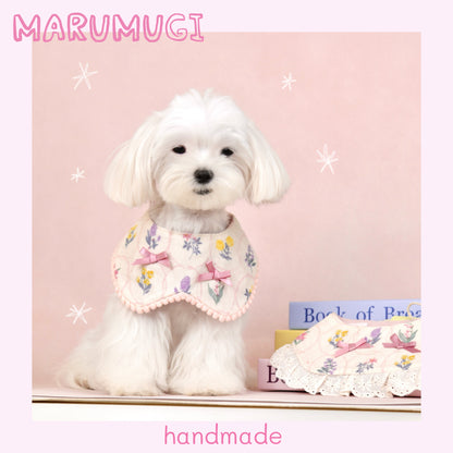 【夏🍀セール♪12％OFF】白地小花柄犬用ビブ猫用ビブ♡わんちゃんねこちゃんバンダナ｜犬猫用バンダナ｜犬猫用スタイ｜よだれかけ　