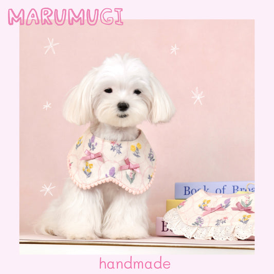 【夏🍀セール♪12％OFF】白地小花柄犬用ビブ猫用ビブ♡わんちゃんねこちゃんバンダナ｜犬猫用バンダナ｜犬猫用スタイ｜よだれかけ　