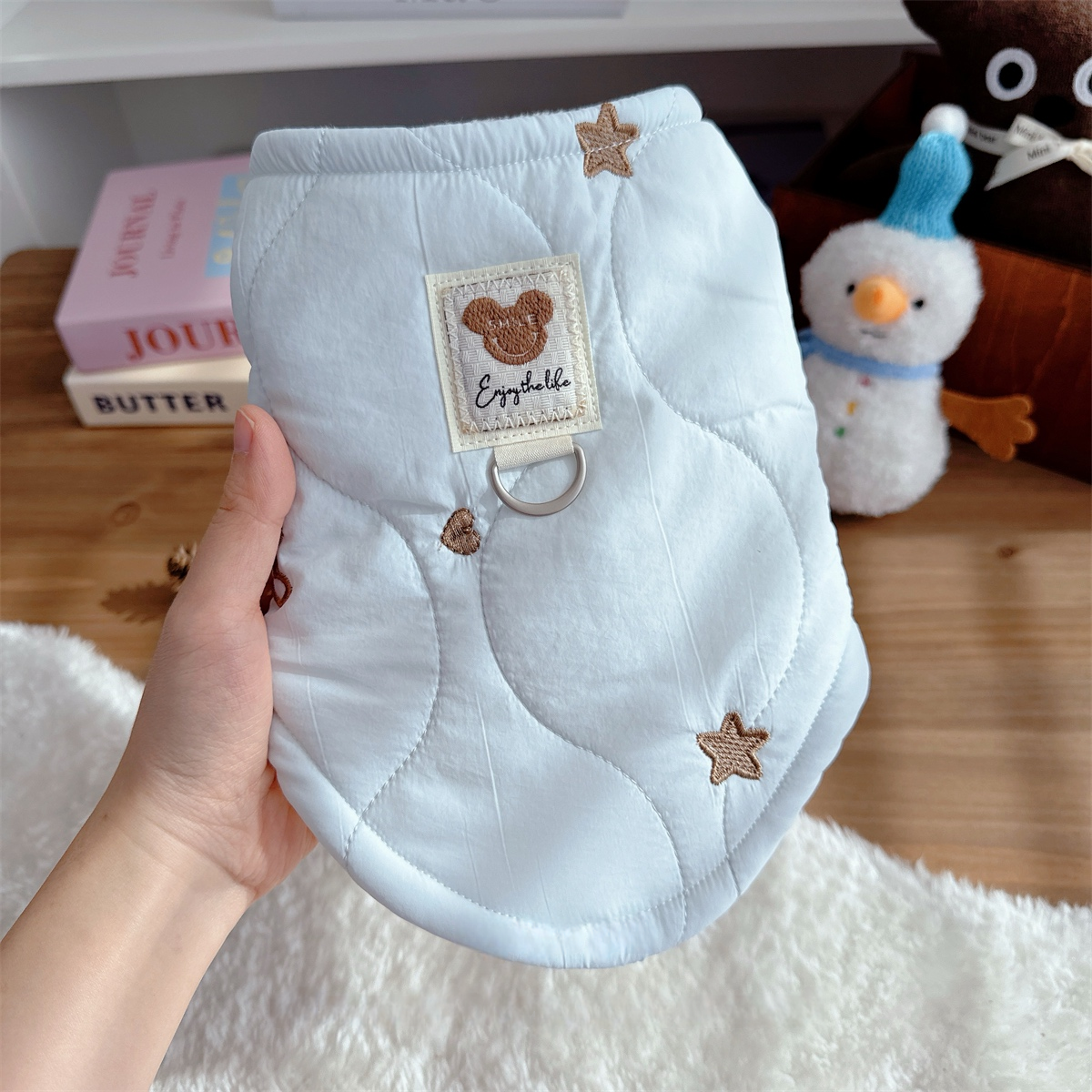 〜6kgまで｜可愛い刺繍ボアベスト