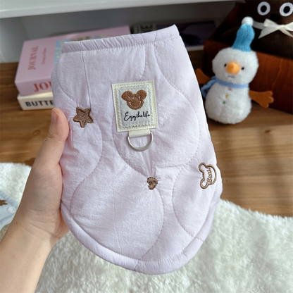 〜6kgまで｜可愛い刺繍ボアベスト