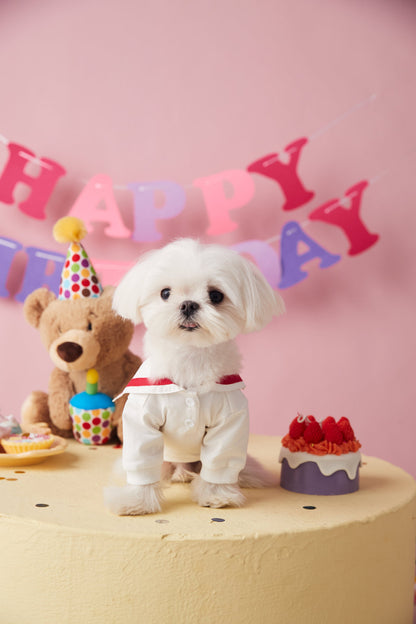 〜11kgまで｜犬服｜「セーラースタイル」サロペットスカート(帽子付き)❤