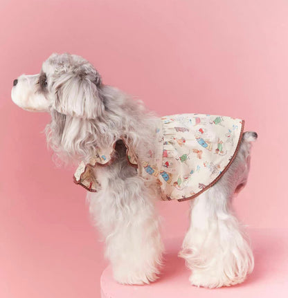 〜11kgまで｜犬服｜わんちゃん柄シャツ·フリルワンピース