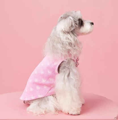 〜11kgまで｜犬服｜ハート柄デニムベスト