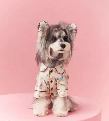 〜11kgまで｜犬服｜わんちゃん柄シャツ·フリルワンピース
