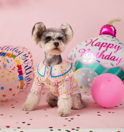 〜11kgまで｜犬服｜チェリー柄チェックシャツ