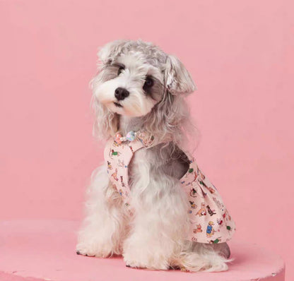 〜11kgまで｜犬服｜ワンちゃん柄サロペットスカート